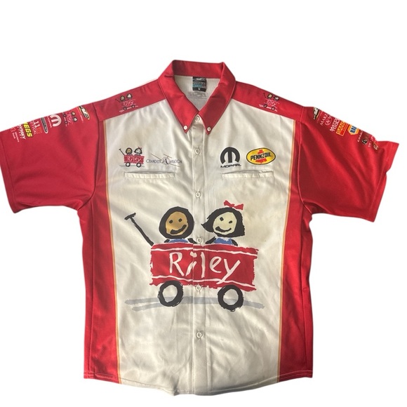 Tommy Johnson Jr NHRA Racing 2015 Uniform Hawaiian Shirt Medium M  Rileys Wish - Picture 1 of 10